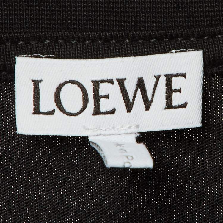 Pre Owned Loewe Black Neon Anagram Embroidered Cotton Crew Neck T-Shirt M