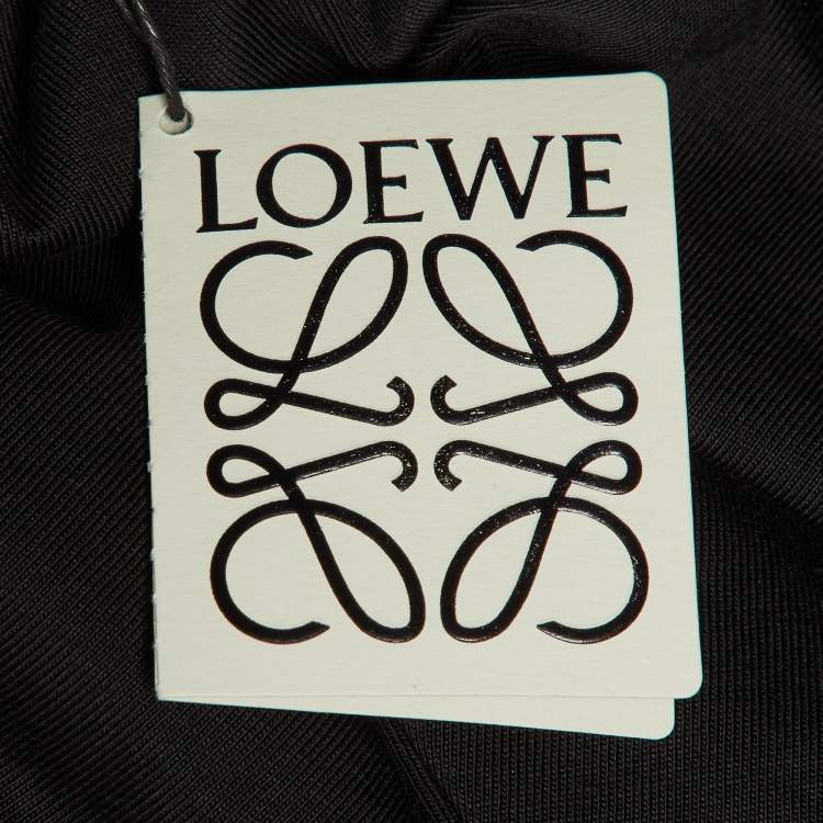Pre Owned Loewe Black Neon Anagram Embroidered Cotton Crew Neck T-Shirt M