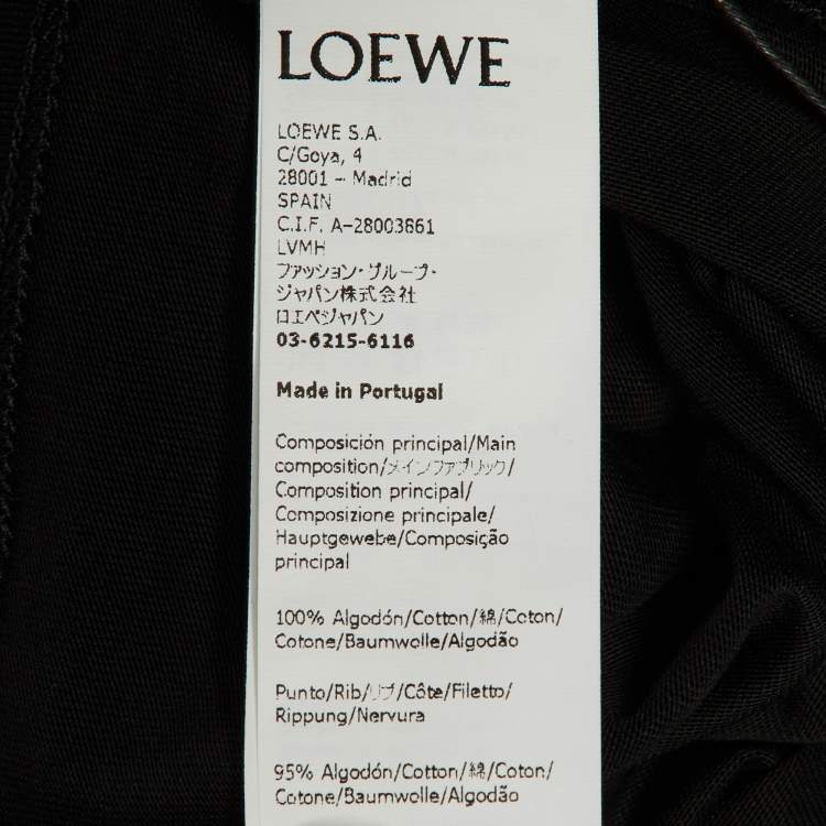 Pre Owned Loewe Black Neon Anagram Embroidered Cotton Crew Neck T-Shirt M