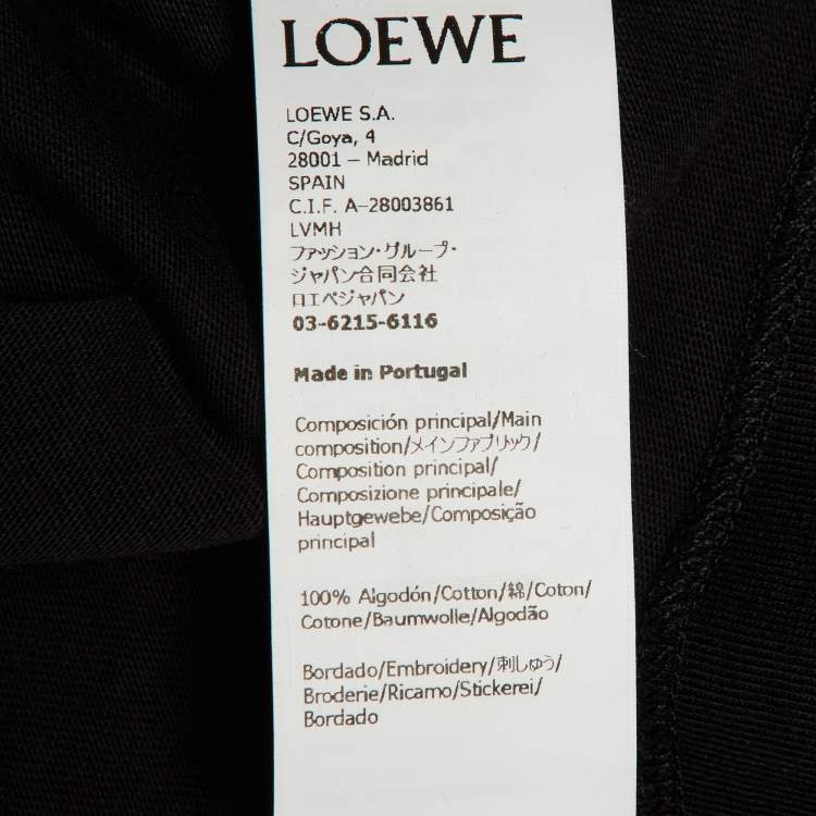Pre Owned Loewe Black Cotton Anagram Embroidered Relaxed Fit T-Shirt S
