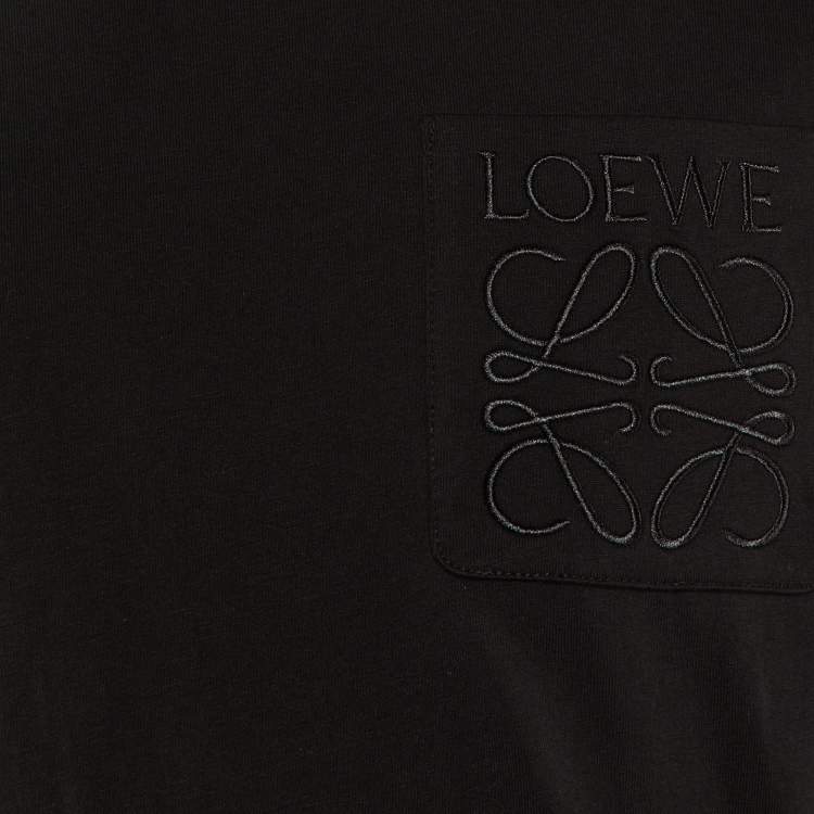 Pre Owned Loewe Black Cotton Anagram Embroidered Relaxed Fit T-Shirt S