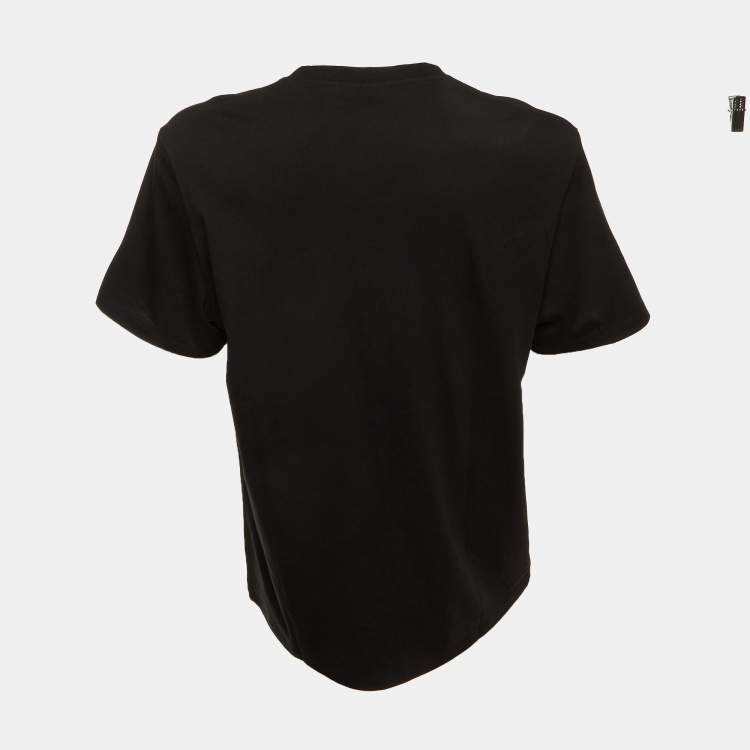Pre Owned Loewe Black Cotton Anagram Embroidered Relaxed Fit T-Shirt XL