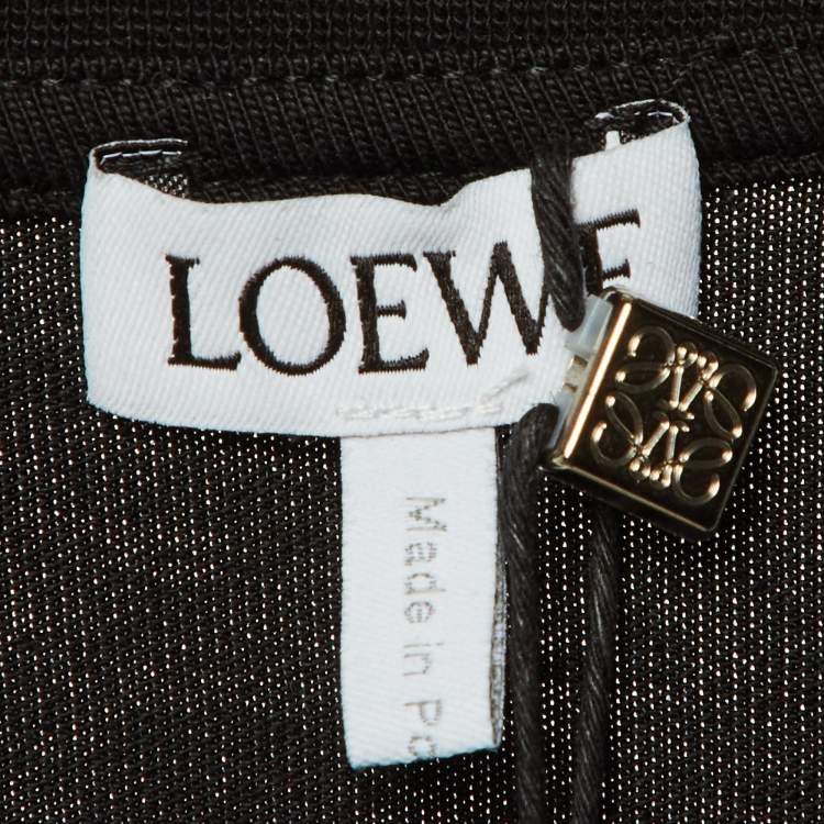 Pre Owned Loewe Black Cotton Anagram Embroidered Relaxed Fit T-Shirt XL