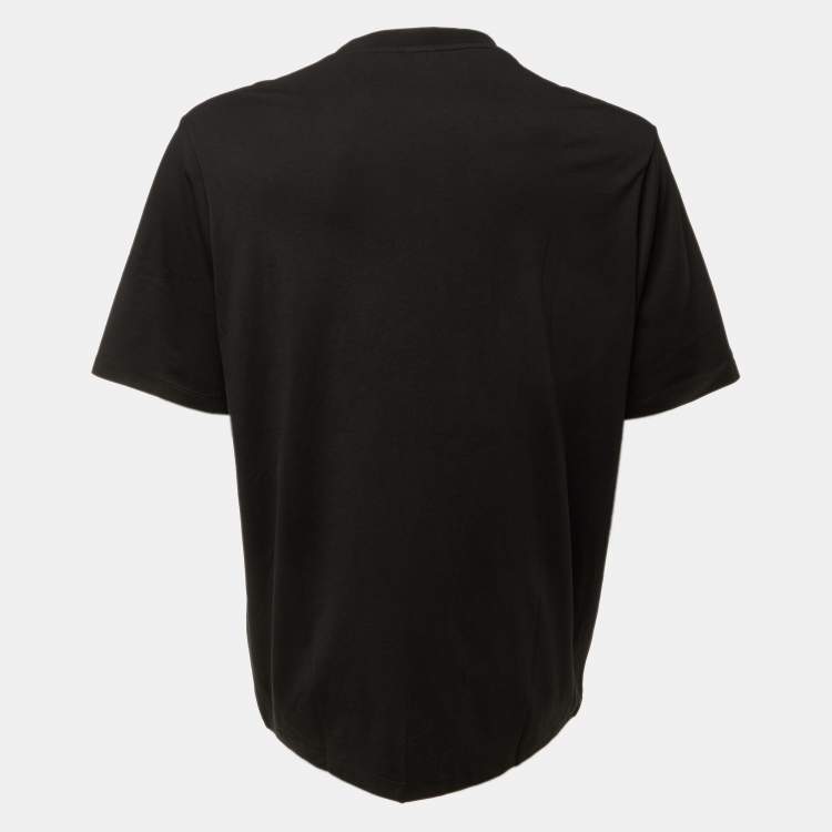 مملوكة مسبقًا Loewe Black Neon Anagram Cotton Crew Neck T-Shirt L