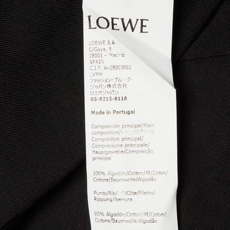 مملوكة مسبقًا Loewe Black Neon Anagram Cotton Crew Neck T-Shirt L