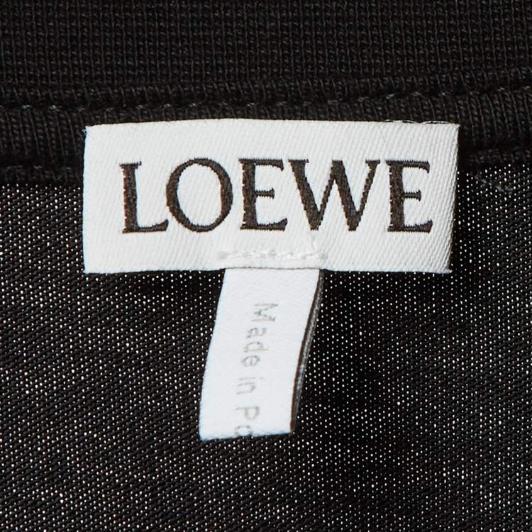 مملوكة مسبقًا Loewe Black Neon Anagram Cotton Crew Neck T-Shirt L