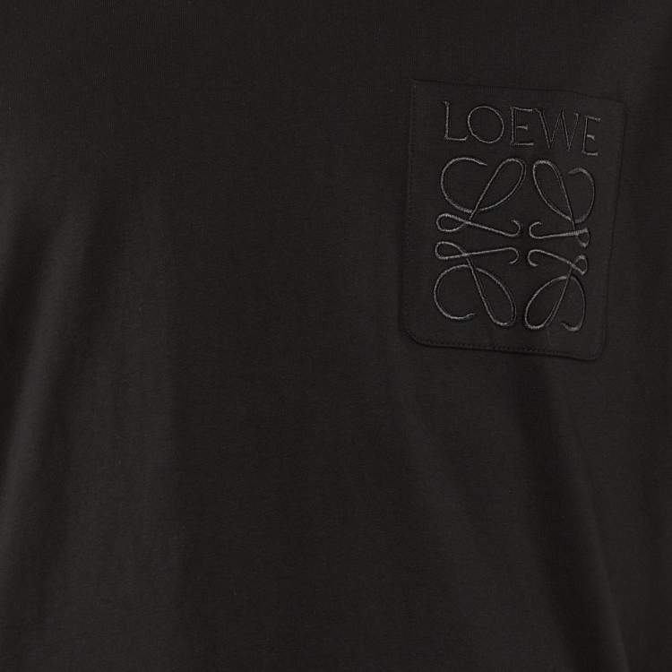 Pre Owned Loewe Black Cotton Anagram Embroidered Relaxed Fit T-Shirt XL