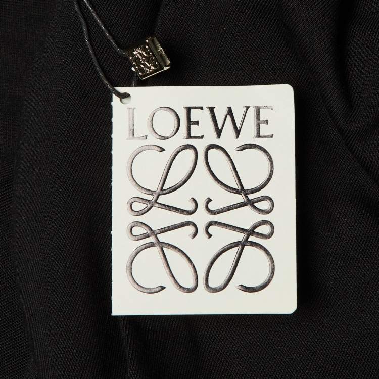 Pre Owned Loewe Black Cotton Anagram Embroidered Relaxed Fit T-Shirt L