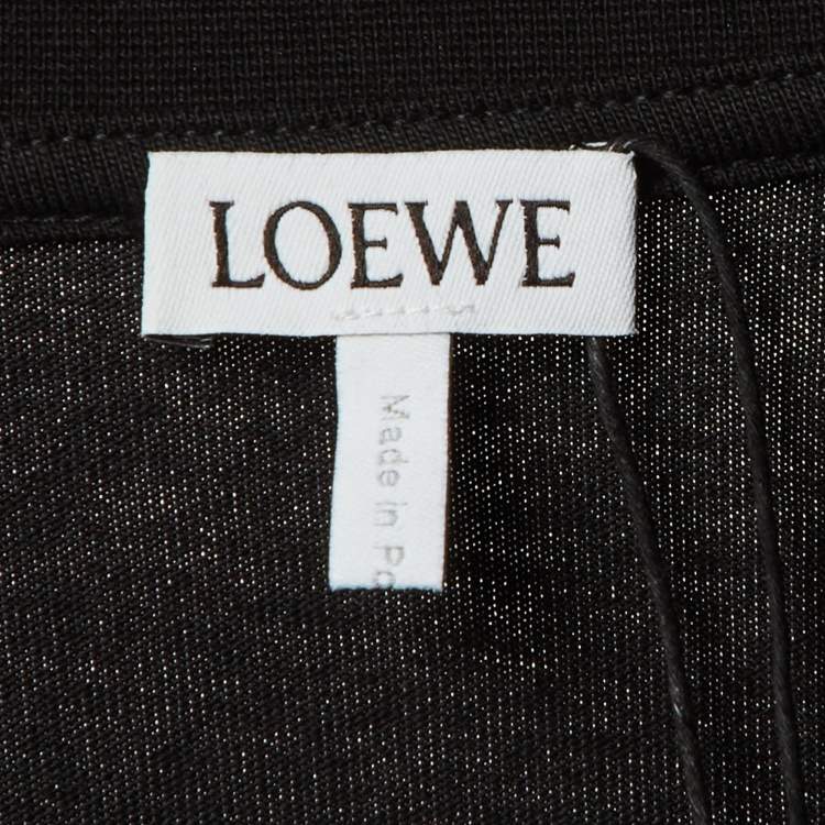 Pre Owned Loewe Black Cotton Anagram Embroidered Relaxed Fit T-Shirt L