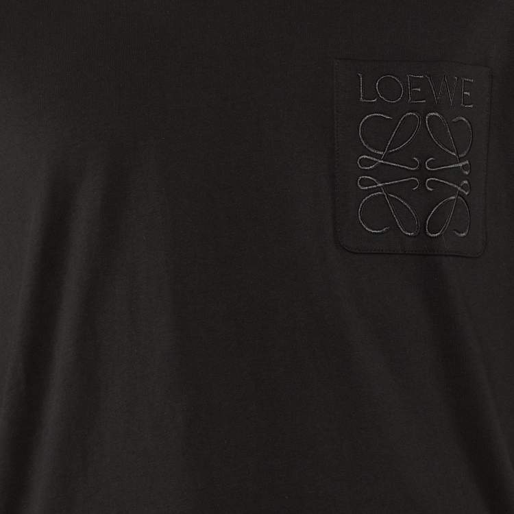 Pre Owned Loewe Black Cotton Anagram Embroidered Relaxed Fit T-Shirt L