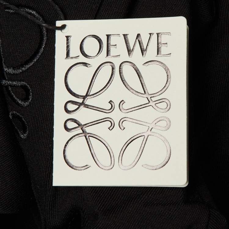 Pre Owned Loewe Black Cotton Anagram Embroidered Relaxed Fit T-Shirt M