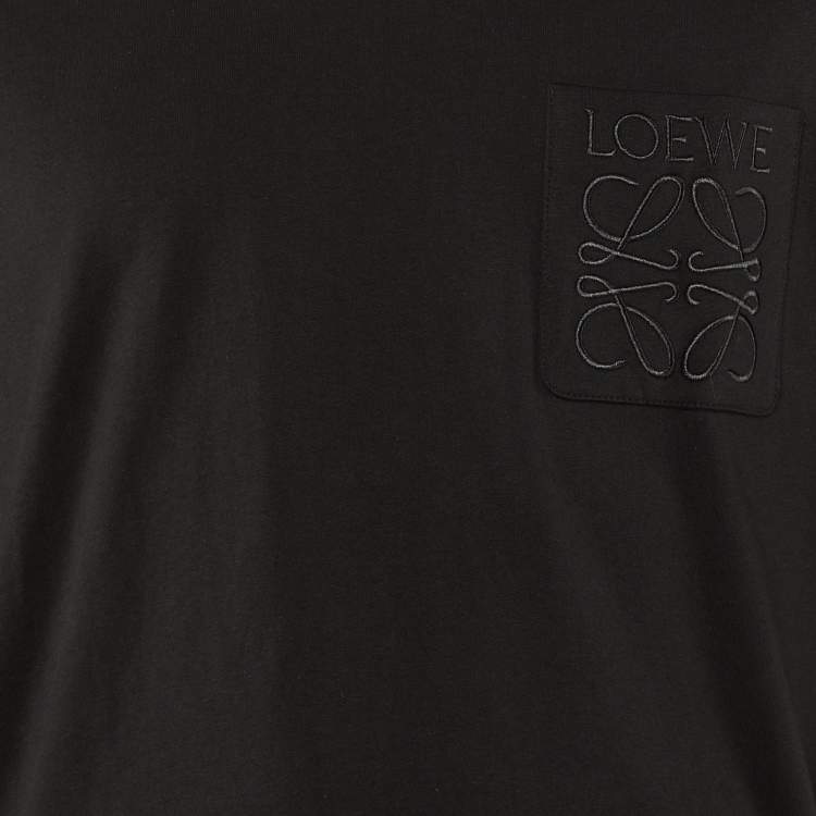 Pre Owned Loewe Black Cotton Anagram Embroidered Relaxed Fit T-Shirt M