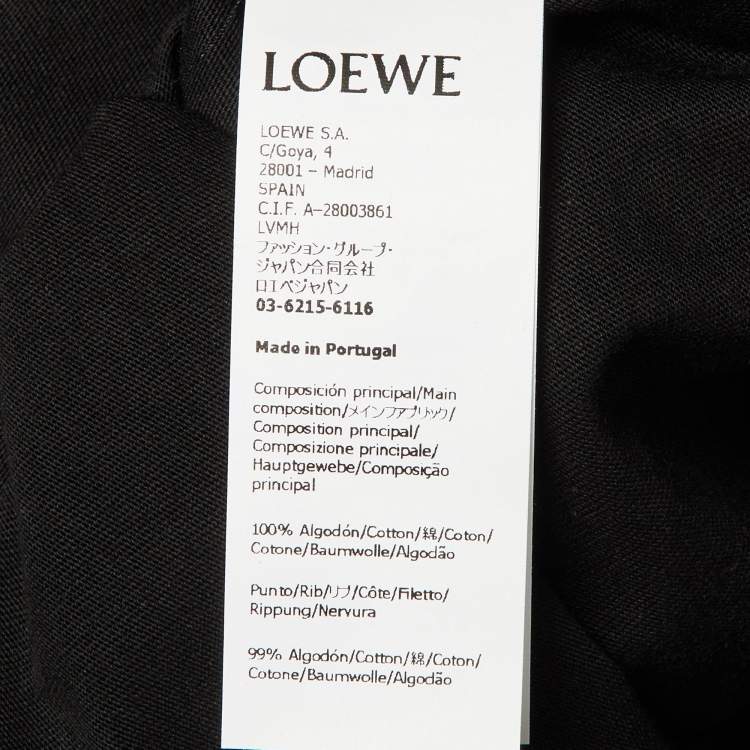 Pre Owned Loewe Black Cotton Anagram Embroidered Relaxed Fit T-Shirt L