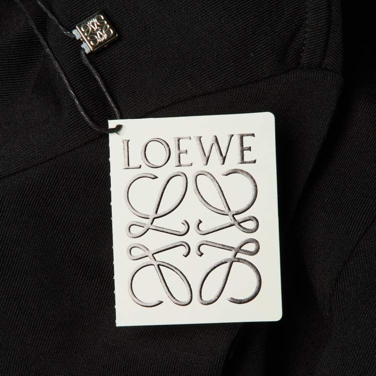 Pre Owned Loewe Black Cotton Anagram Embroidered Relaxed Fit T-Shirt L