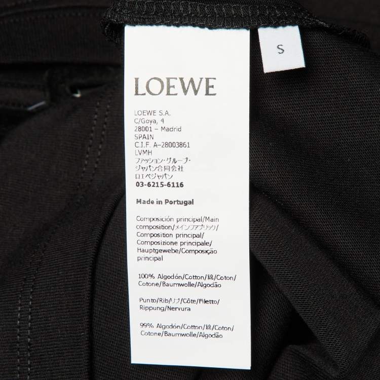 Pre Owned Loewe Black Cotton Anagram Embroidered Relaxed Fit T-Shirt S