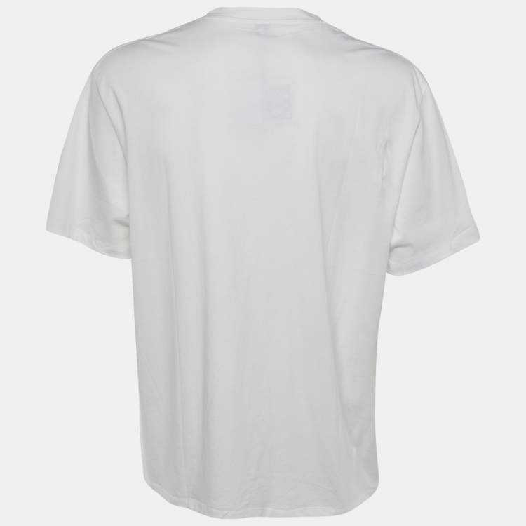 Pre Owned Loewe White Cotton Anagram Embroidered Relaxed Fit T-Shirt XS