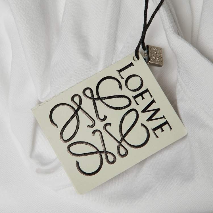 Pre Owned Loewe White Cotton Anagram Embroidered Relaxed Fit T-Shirt XS