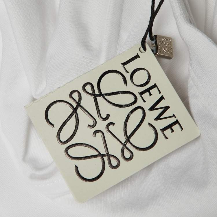 Pre Owned Loewe White Cotton Anagram Embroidered Relaxed Fit T-Shirt XL