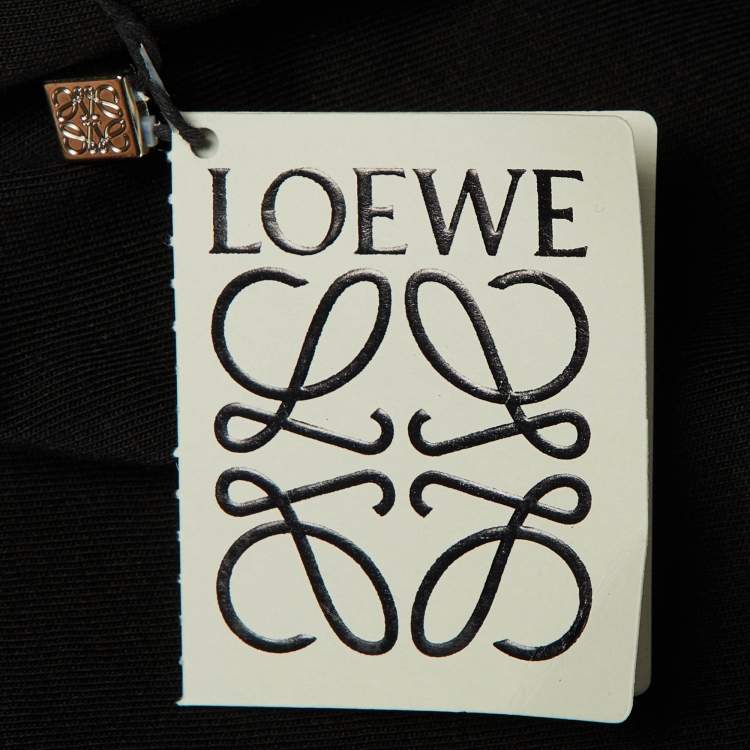 Pre Owned Loewe Black Cotton Anagram Embroidered Relaxed Fit T-Shirt XL