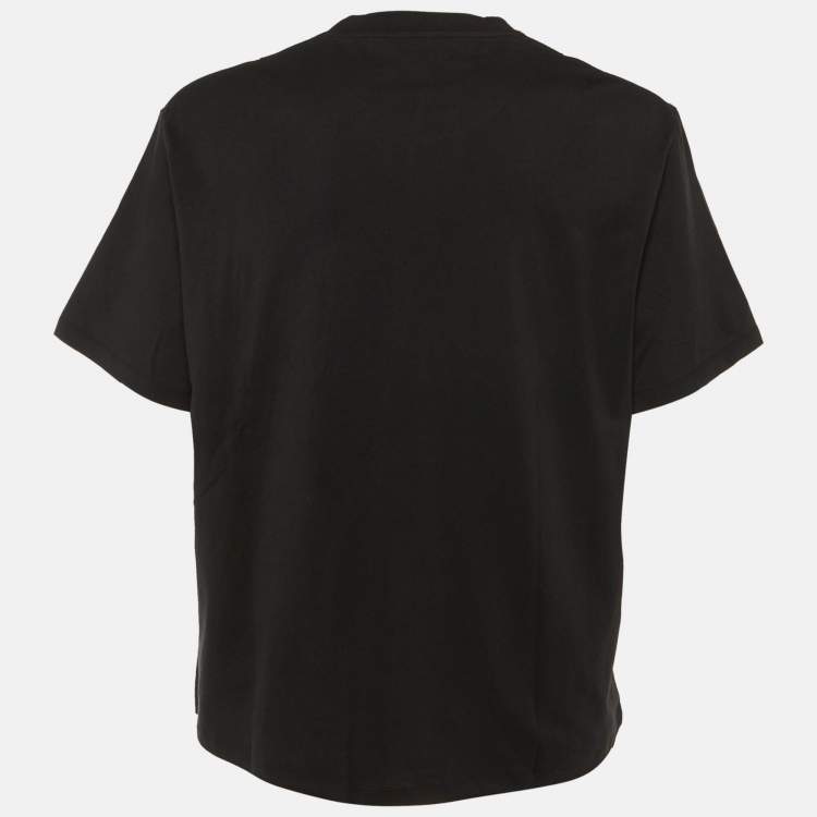 Pre Owned Loewe Black Cotton Anagram Embroidered Relaxed Fit T-Shirt XL