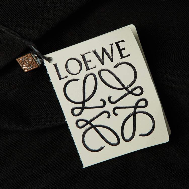 Pre Owned Loewe Black Cotton Anagram Embroidered Relaxed Fit T-Shirt L