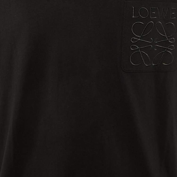 Pre Owned Loewe Black Cotton Anagram Embroidered Relaxed Fit T-Shirt L