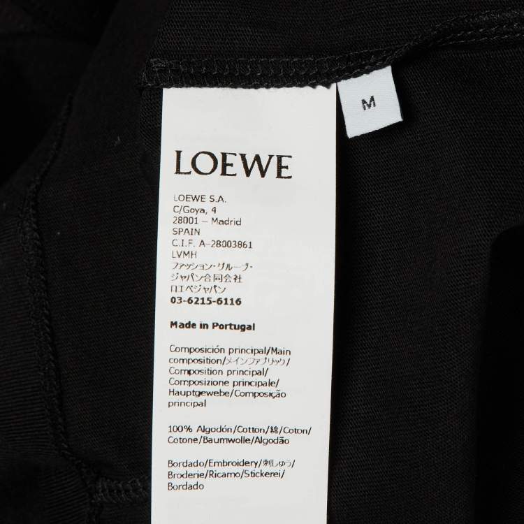 Pre Owned Loewe Black Cotton Anagram Pocket Relaxed Fit T-Shirt M