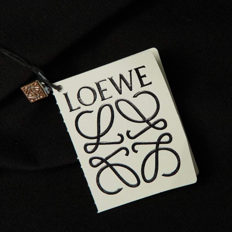 Pre Owned Loewe Black Cotton Anagram Pocket Relaxed Fit T-Shirt M
