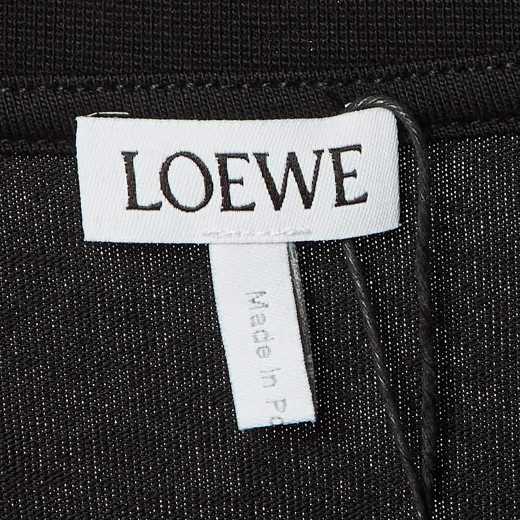 Pre Owned Loewe Black Cotton Anagram Pocket Relaxed Fit T-Shirt M
