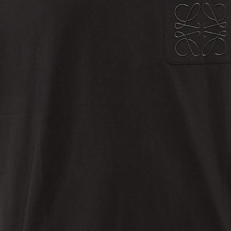 Pre Owned Loewe Black Cotton Anagram Pocket Relaxed Fit T-Shirt M