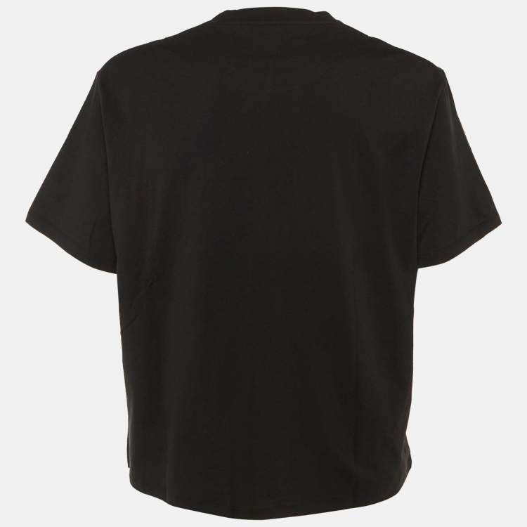 Pre Owned Loewe Black Cotton Anagram Pocket Relaxed Fit T-Shirt M