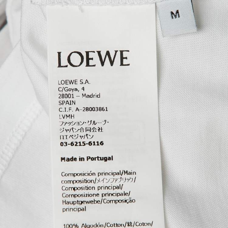 Pre Owned Loewe White Cotton Anagram Pocket Relaxed Fit T-Shirt M