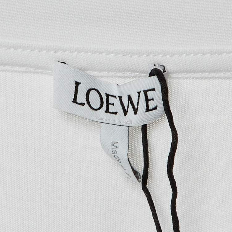 Pre Owned Loewe White Cotton Anagram Pocket Relaxed Fit T-Shirt M