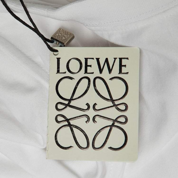 Pre Owned Loewe White Cotton Anagram Pocket Relaxed Fit T-Shirt M