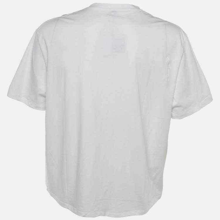 Pre Owned Loewe White Cotton Anagram Pocket Relaxed Fit T-Shirt M