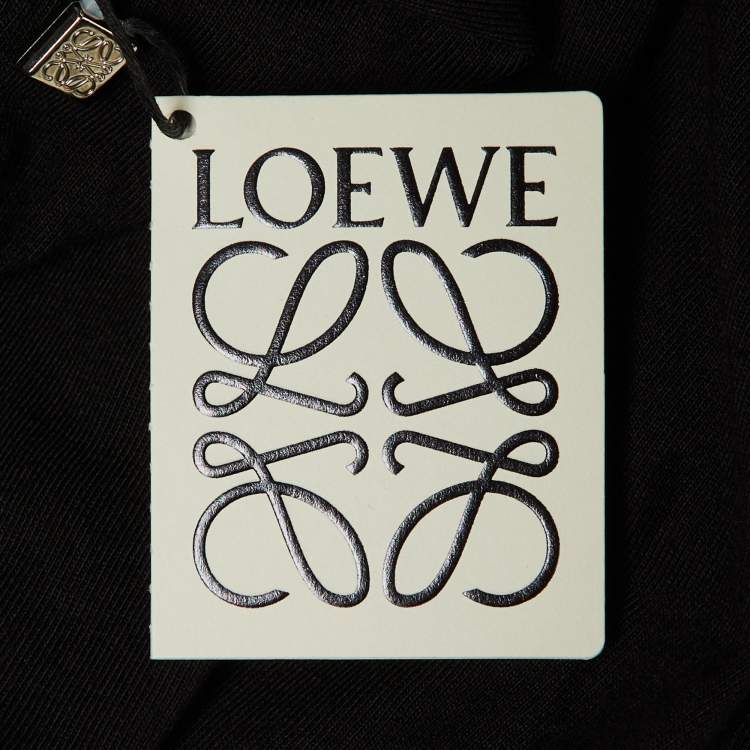 Pre Owned Loewe Black Anagram Embroidered Cotton Crew Neck T-Shirt S