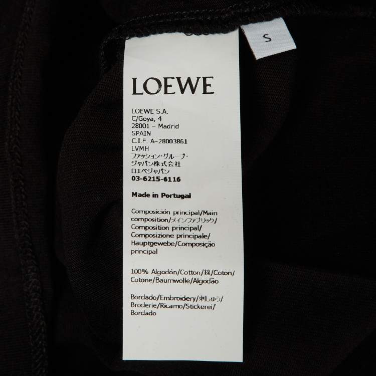 Pre Owned Loewe Black Anagram Embroidered Cotton Crew Neck T-Shirt S
