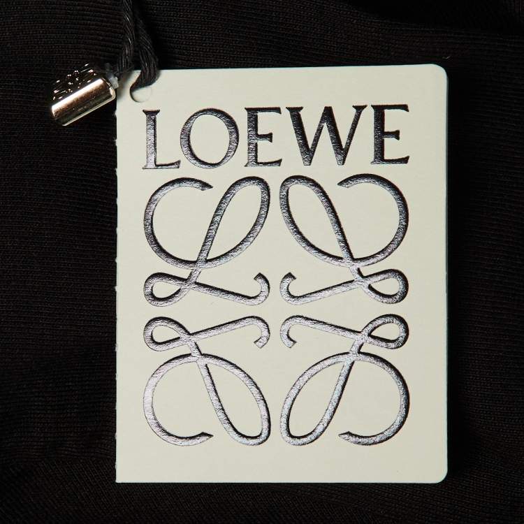 Pre Owned Loewe Black Anagram Embroidered Cotton Crew Neck T-Shirt M