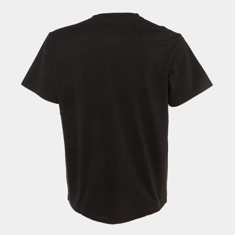 Pre Owned Loewe Black Anagram Embroidered Cotton Crew Neck T-Shirt M