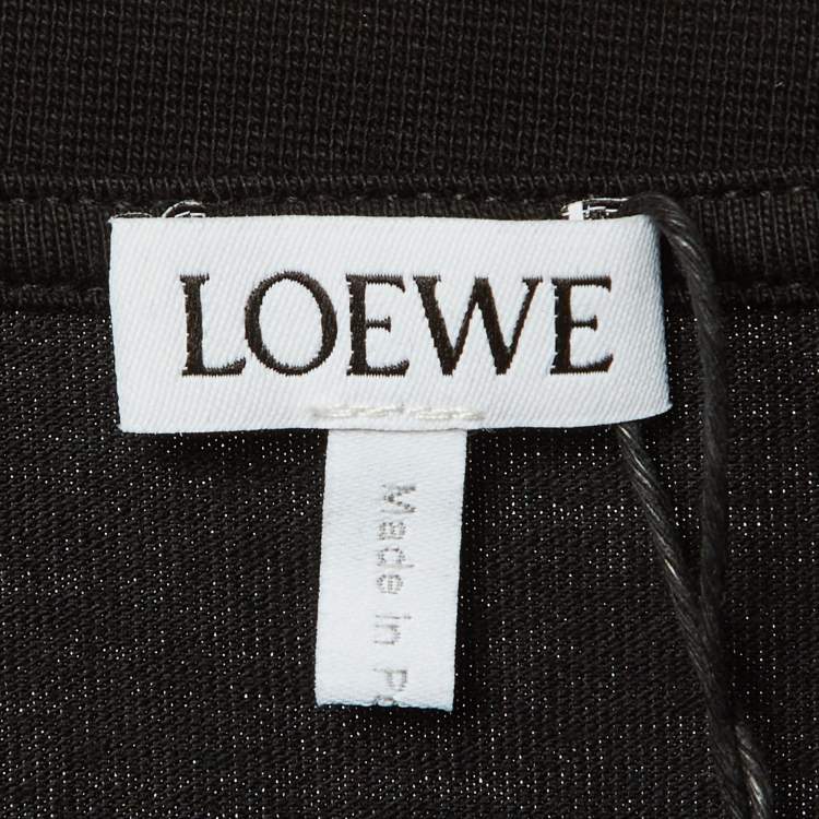 Pre Owned Loewe Black Anagram Embroidered Cotton Crew Neck T-Shirt M