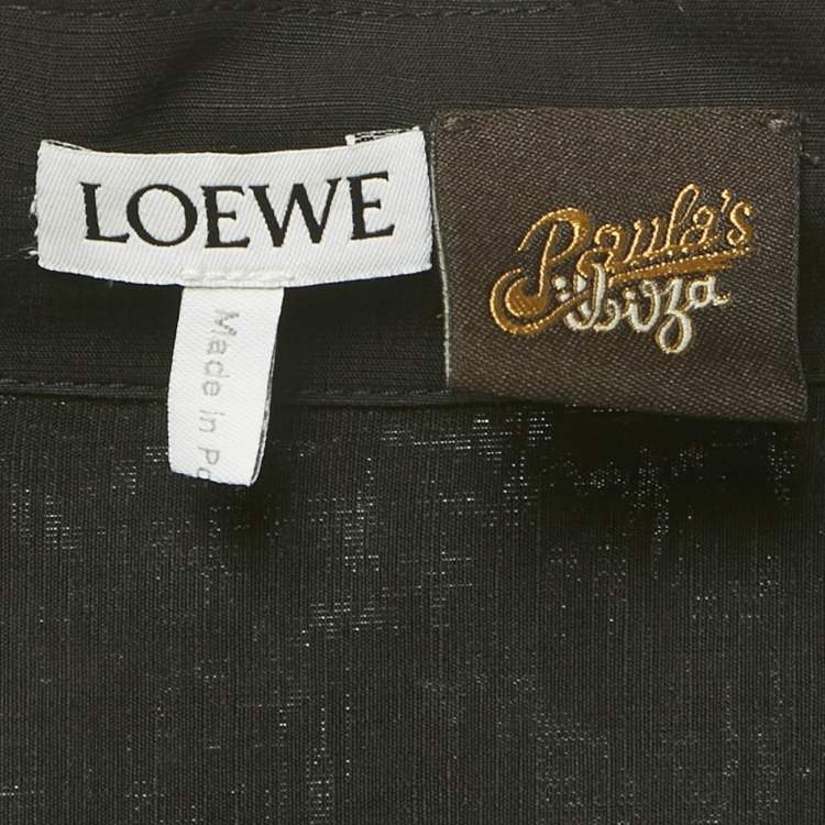 Pre Owned Loewe x Paula's Ibiza Black Anagram Toile Bowling Negro Shirt M