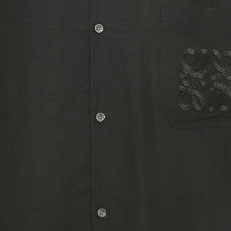 Pre Owned Loewe x Paula's Ibiza Black Anagram Toile Bowling Negro Shirt M
