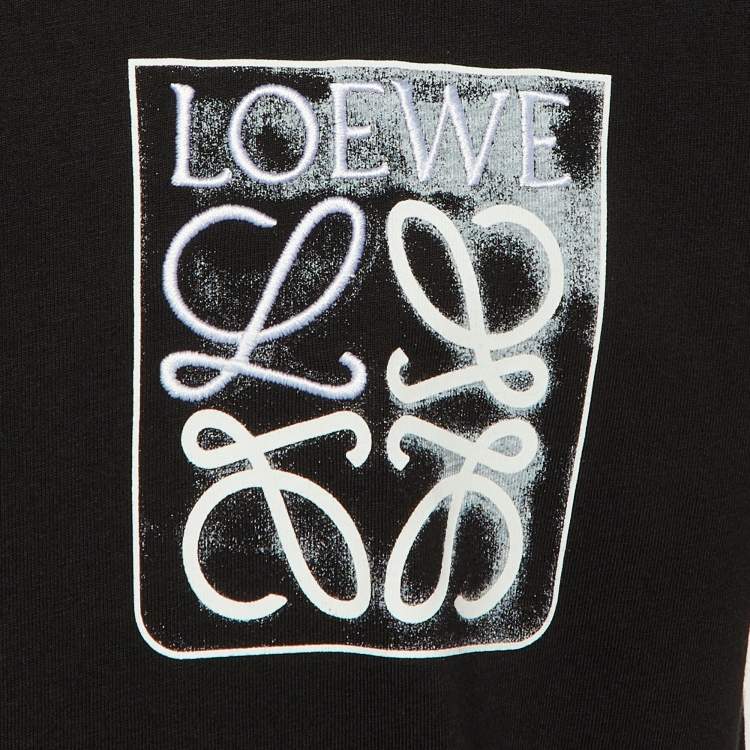 Pre Owned Loewe Black Cotton Anagram Fake Pocket T-Shirt M