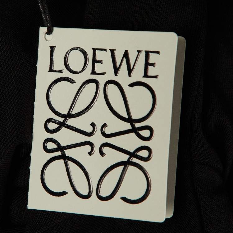 Pre Owned Loewe Black Cotton Anagram Fake Pocket T-Shirt M