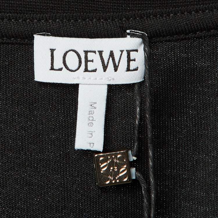 Pre Owned Loewe Black Cotton Anagram Fake Pocket T-Shirt M