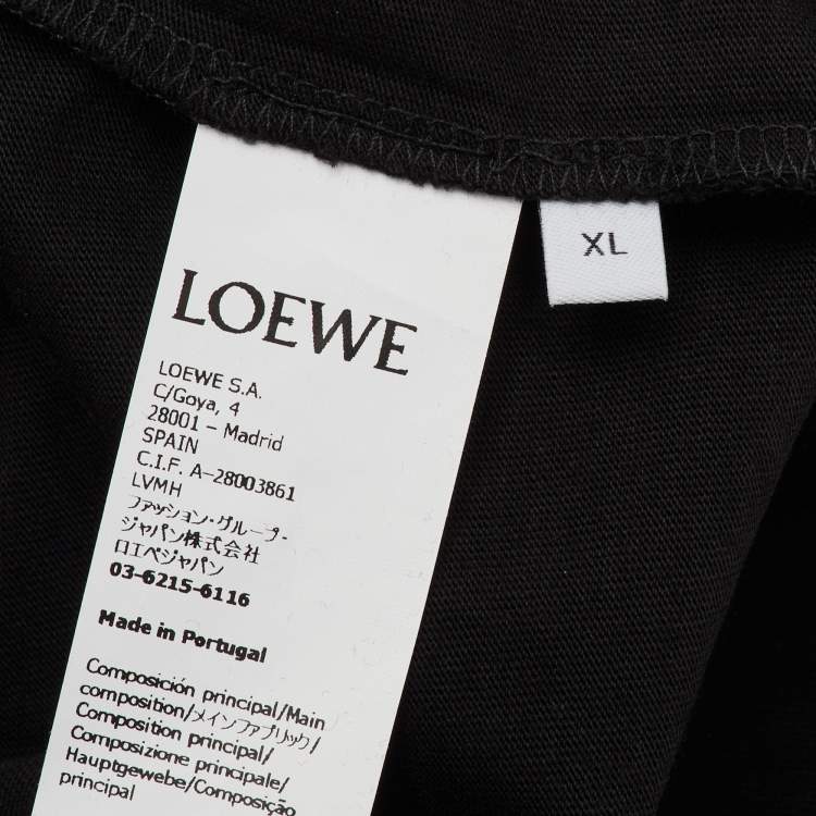 Pre Owned Loewe Black Cotton Anagram Fake Pocket T-Shirt XL