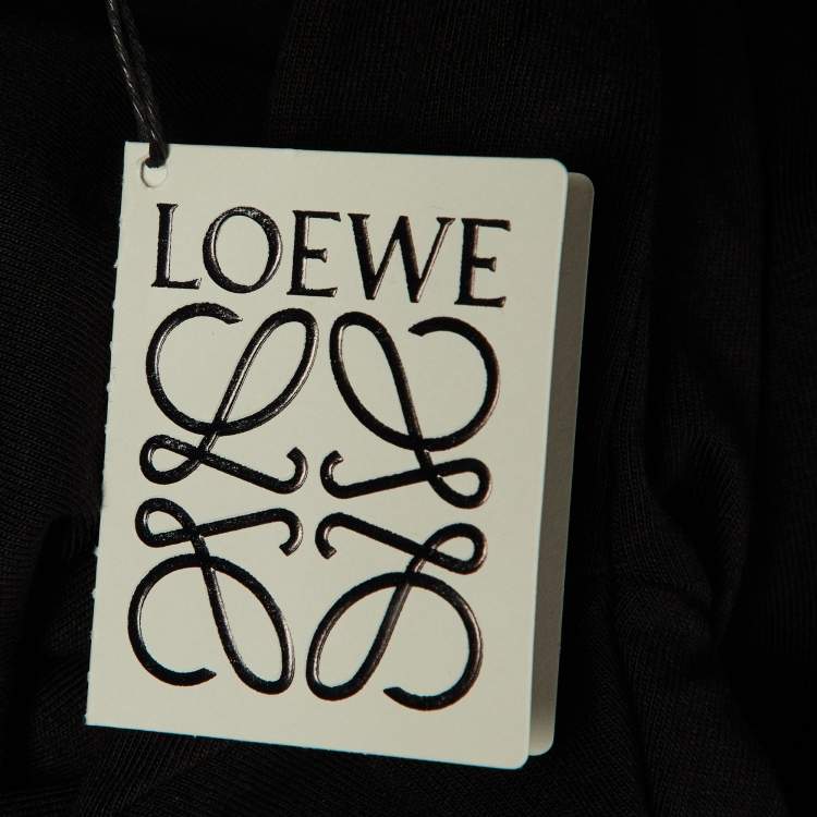 Pre Owned Loewe Black Cotton Anagram Fake Pocket T-Shirt XL
