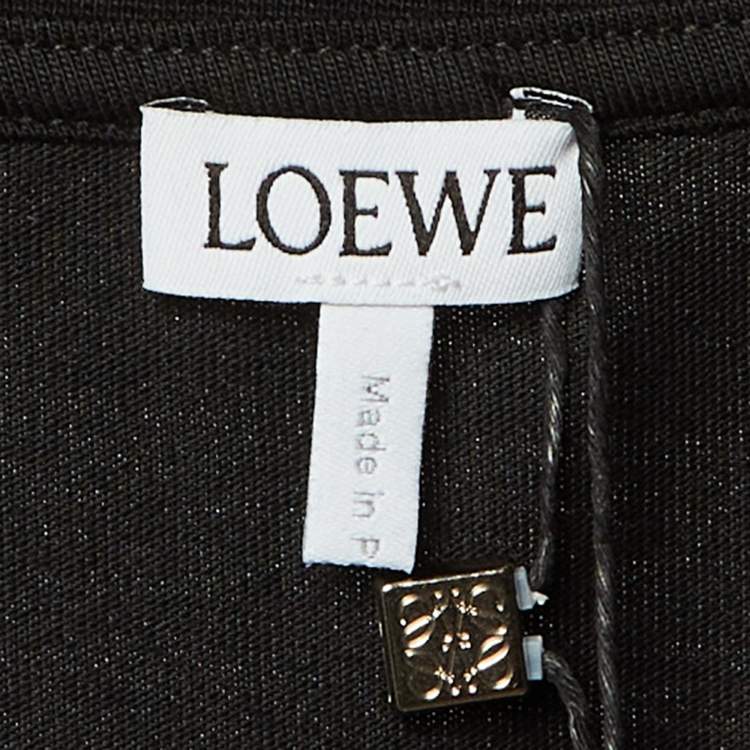 Pre Owned Loewe Black Cotton Anagram Fake Pocket T-Shirt XL
