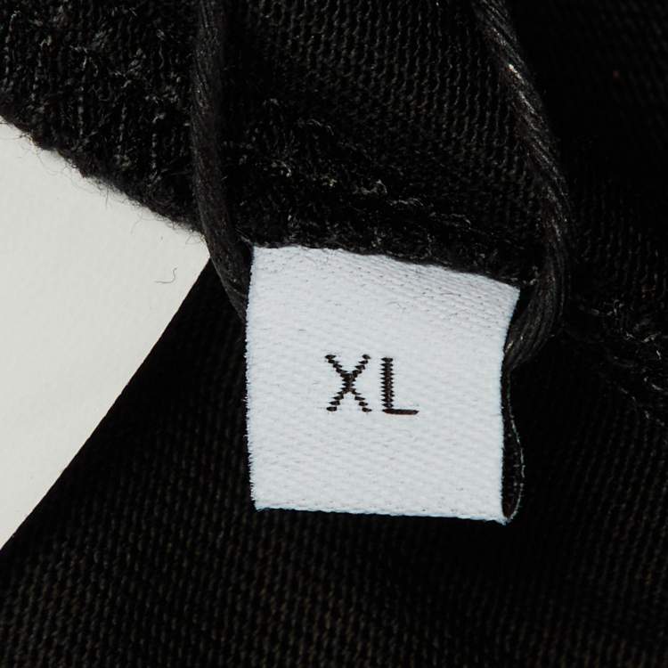 Pre Owned Loewe Black Cotton Neon Anagram Embroidered T-Shirt XL