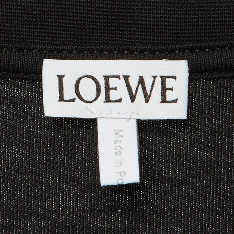 Pre Owned Loewe Black Cotton Neon Anagram Embroidered T-Shirt XL
